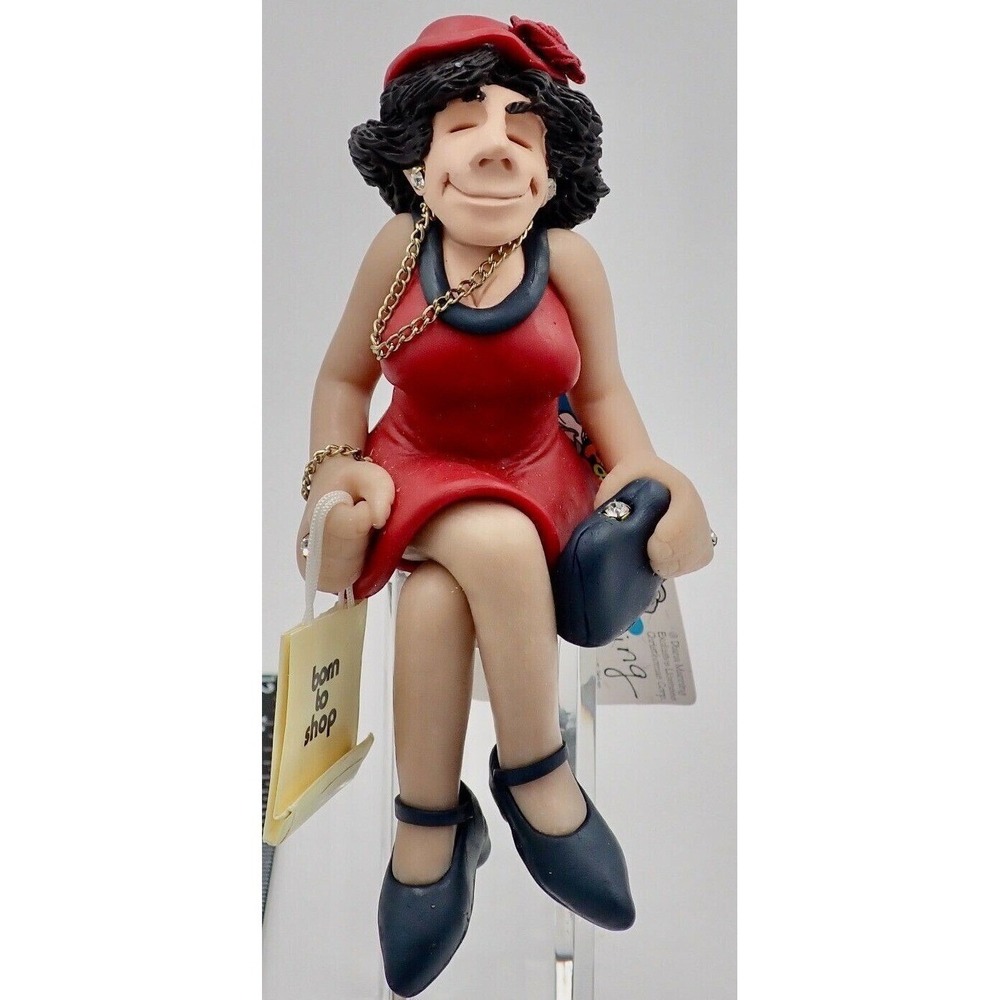 Born to Shop Shelf Sitter Diana Manning Resin Plastic Limited Ed Tags 7"